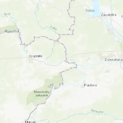 Map showing location of Gorokhovets (56.201520, 42.693510)