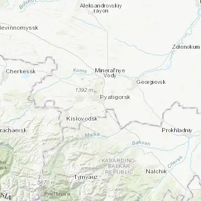 Map showing location of Goryachevodskiy (44.023610, 43.092220)