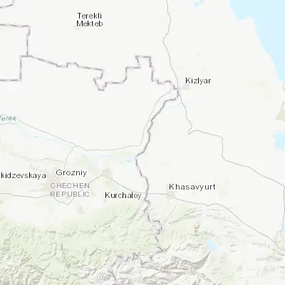 Map showing location of Grebenskaya (43.530860, 46.371740)
