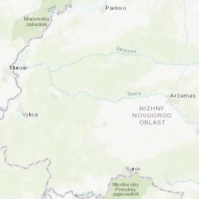 Map showing location of Gremyachevo (55.391930, 43.027340)