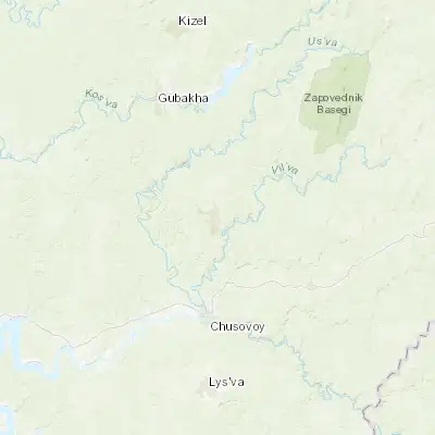 Map showing location of Gremyachinsk (58.560300, 57.851000)