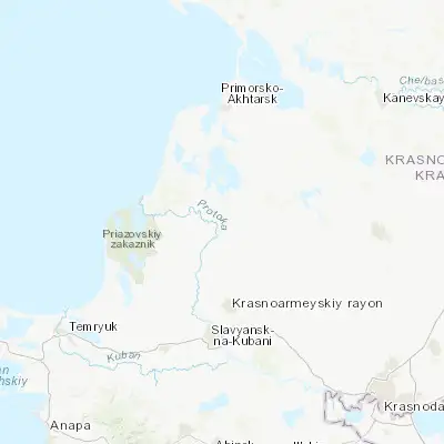 Map showing location of Grivenskaya (45.647300, 38.175970)