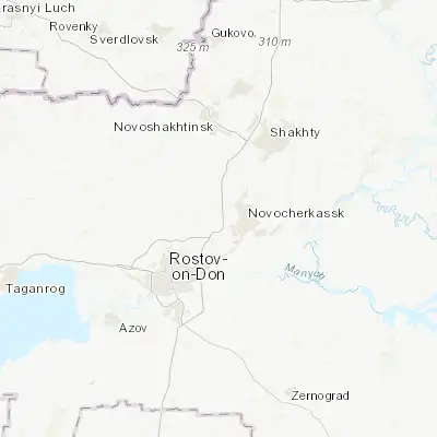 Map showing location of Grushevskaya (47.440560, 39.951110)