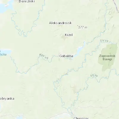 Map showing location of Gubakha (58.838620, 57.553250)