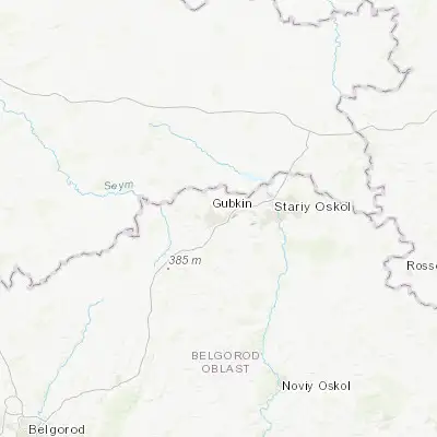 Map showing location of Gubkin (51.281670, 37.545800)