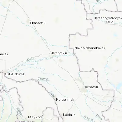 Map showing location of Gul’kevichi (45.353830, 40.694650)