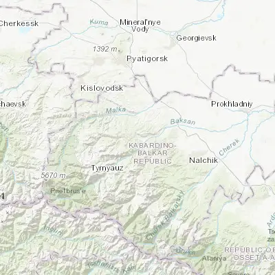Map showing location of Gundelen (43.597500, 43.171940)
