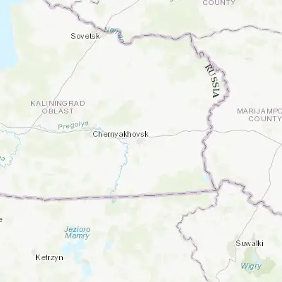 Map showing location of Gusev (54.592220, 22.199720)
