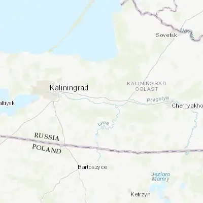 Map showing location of Gvardeysk (54.647720, 21.065130)
