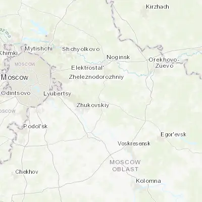 Map showing location of Gzhel’ (55.610080, 38.393990)