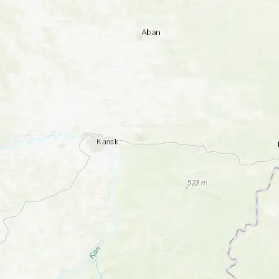 Map showing location of Ilanskiy (56.232500, 96.065200)