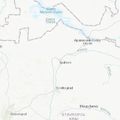 Map showing location of Ipatovo (45.718060, 42.903610)