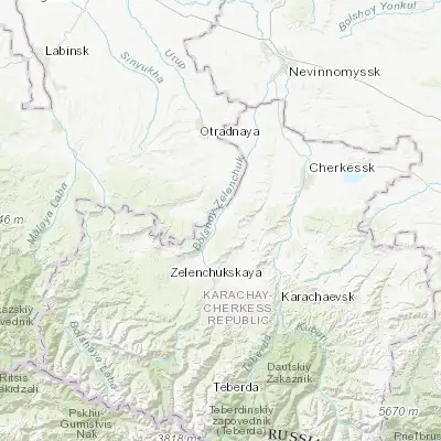 Map showing location of Ispravnaya (44.068200, 41.610200)