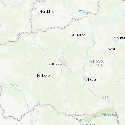 Map showing location of Ivanovo (56.997190, 40.971390)