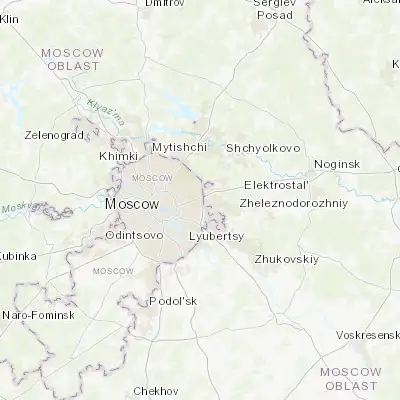 Map showing location of Ivanovskoye (55.766670, 37.833330)