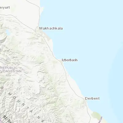 Map showing location of Izberbash (42.569550, 47.864470)