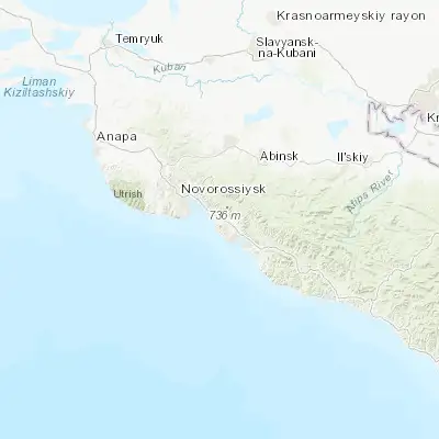 Map showing location of Kabardinka (44.652020, 37.936610)