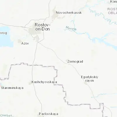Map showing location of Kagal’nitskaya (46.880560, 40.146570)
