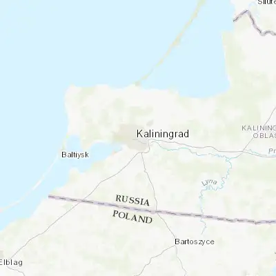 Map showing location of Kaliningrad (54.706490, 20.510950)
