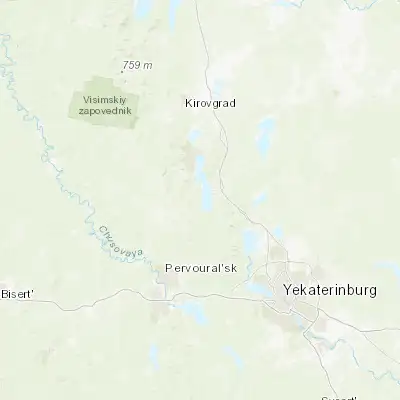 Map showing location of Kalinovo (57.131700, 60.146400)