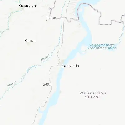 Map showing location of Kamyshin (50.098330, 45.416010)