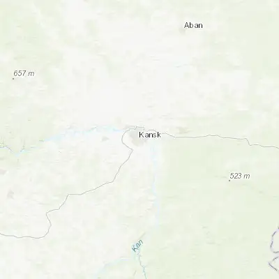 Map showing location of Kansk (56.201670, 95.717500)