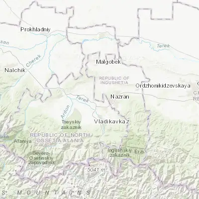 Map showing location of Kantyshevo (43.228240, 44.633220)