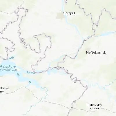 Map showing location of Karakulino (56.012000, 53.706690)