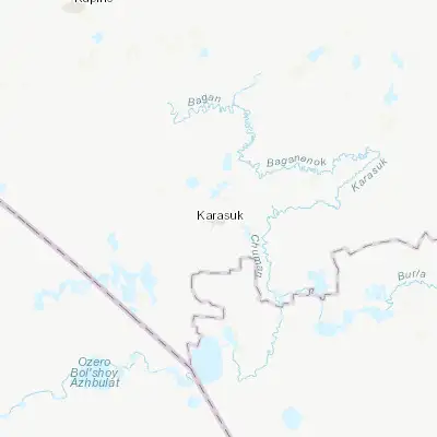 Map showing location of Karasuk (53.737720, 78.040260)