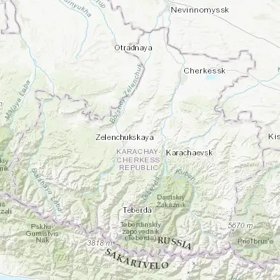 Map showing location of Kardonikskaya (43.865770, 41.714320)