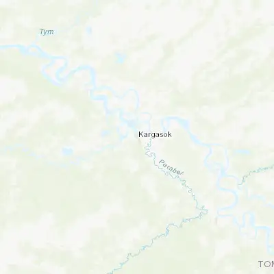 Map showing location of Kargasok (59.055560, 80.857220)