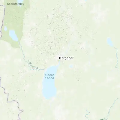 Map showing location of Kargopol’ (61.503590, 38.948600)