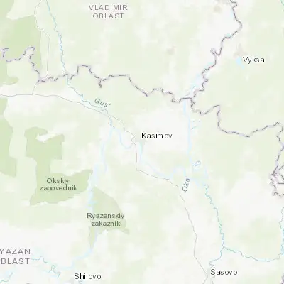 Map showing location of Kasimov (54.941110, 41.395280)