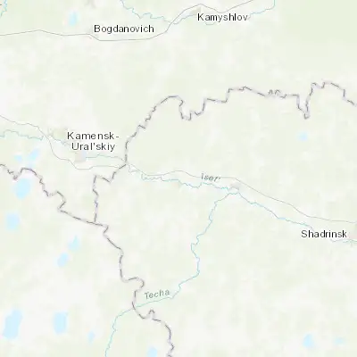 Map showing location of Kataysk (56.289000, 62.584100)