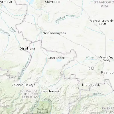 Map showing location of Kavkazskiy (44.267200, 42.234700)