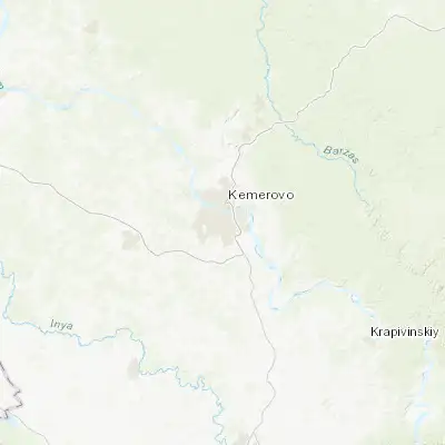 Map showing location of Kemerovo (55.333330, 86.083330)