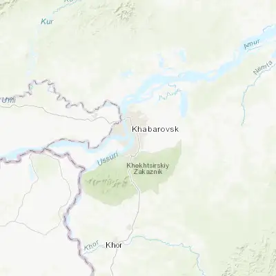 Map showing location of Khabarovsk Vtoroy (48.437760, 135.133290)