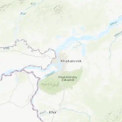Map showing location of Khabarovsk (48.482710, 135.083790)