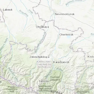 Map showing location of Khabez (44.043400, 41.772000)