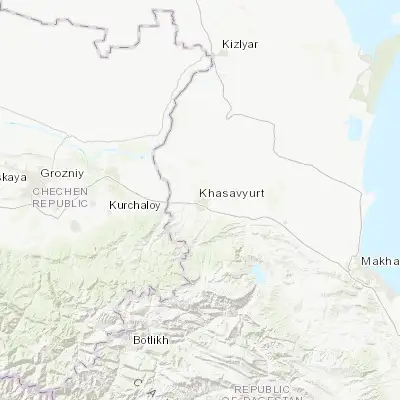 Map showing location of Khasavyurt (43.250900, 46.587660)