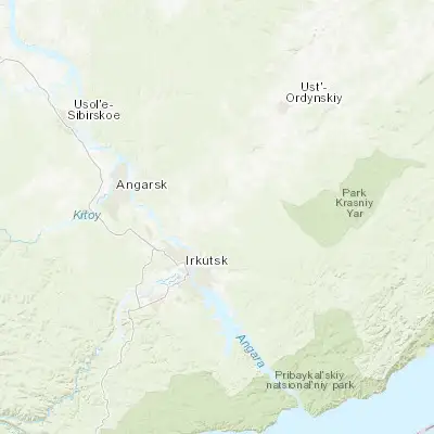 Map showing location of Khomutovo (52.465830, 104.402500)