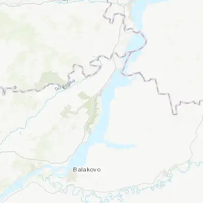 Map showing location of Khvalynsk (52.490600, 48.105800)