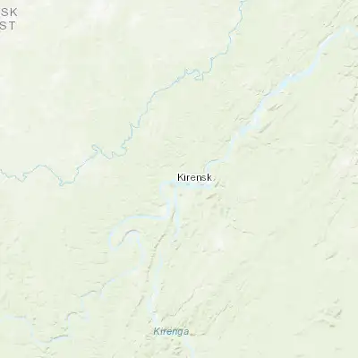 Map showing location of Kirensk (57.785280, 108.111940)