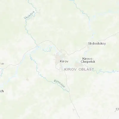 Map showing location of Kirov (58.596650, 49.660070)