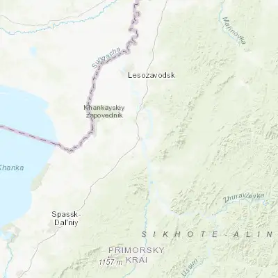 Map showing location of Kirovskiy (45.092720, 133.500840)