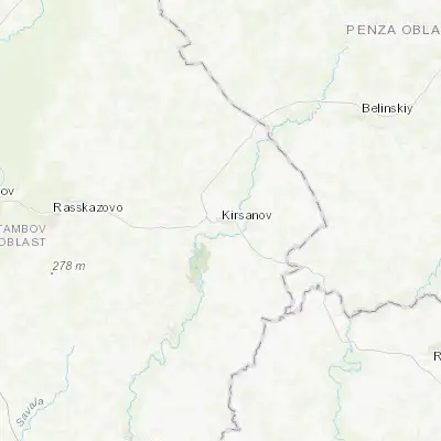 Map showing location of Kirsanov (52.654940, 42.722360)