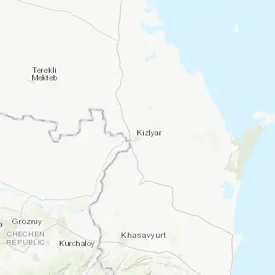 Map showing location of Kizlyar (43.847120, 46.714450)