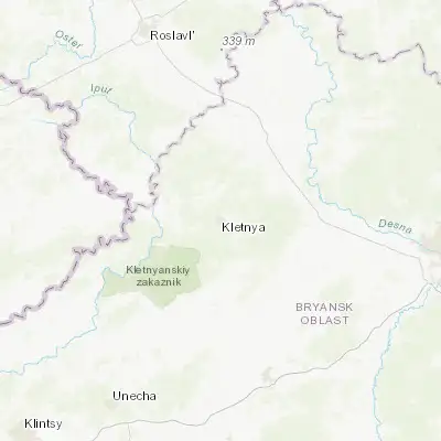Map showing location of Kletnya (53.389670, 33.217140)