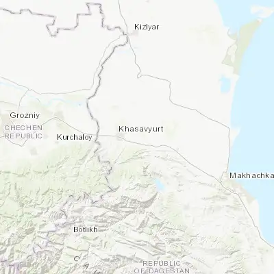 Map showing location of Kokrek (43.236390, 46.726650)