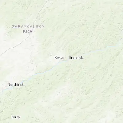 Map showing location of Kokuy (52.206340, 117.554120)